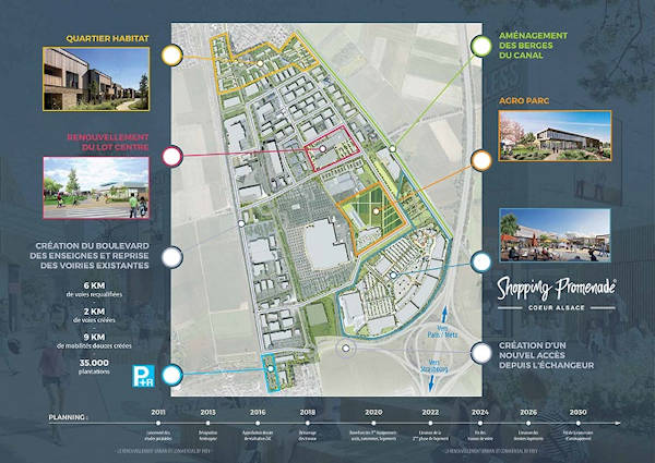 plan de la zone commerciale Nord de Strasbourg